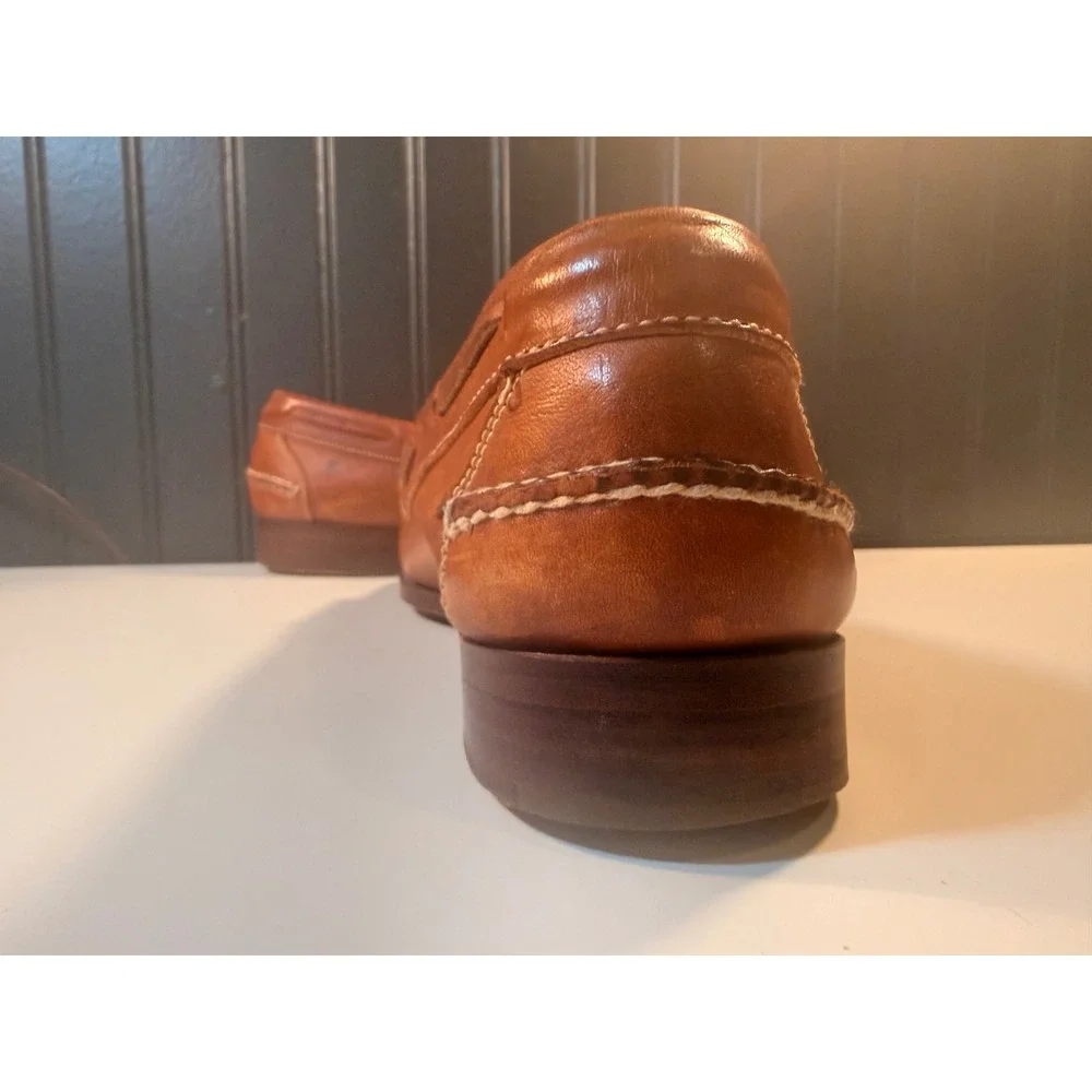 Cole Haan Mens 10.5 D Tan Leather Kiltie Tassel Loafers 3133 Made in Brazil